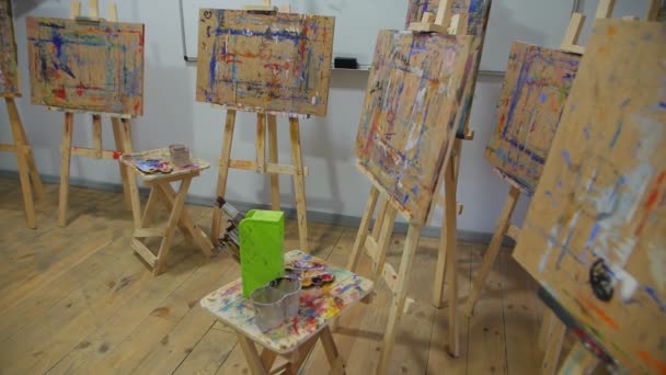 Easels For Painting — Stock Video