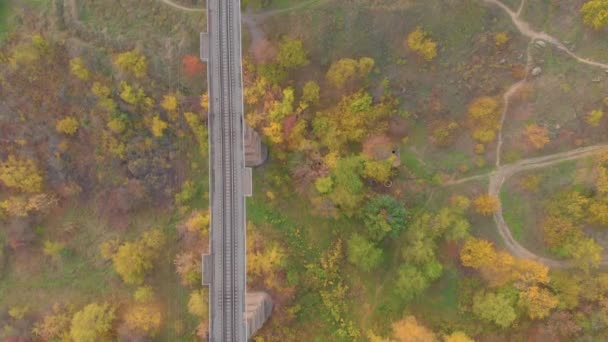 มุมมองด้านบนของสะพานรถไฟ — วีดีโอสต็อก