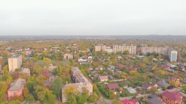 Autumn Cityscape Drone View — Vídeo de Stock
