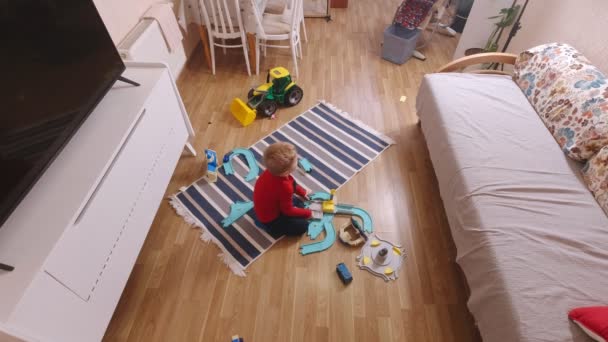 Boy At Home Surveillance Camera — Wideo stockowe