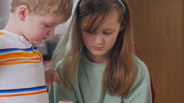 Brother And Sister With Tablet — Stock Video