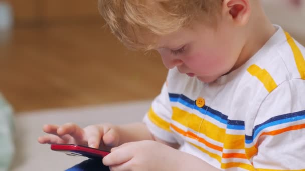 Boy Playing On Gadget — 图库视频影像