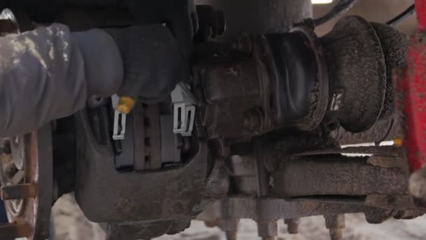 Fixing The Brake Pads — Stock Video