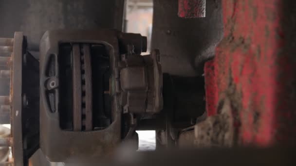 Servicing The Brake System Of A Truck — Stock Video