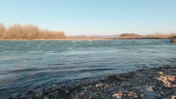 Waves On The River Bank Time Lapse — Stockvideo