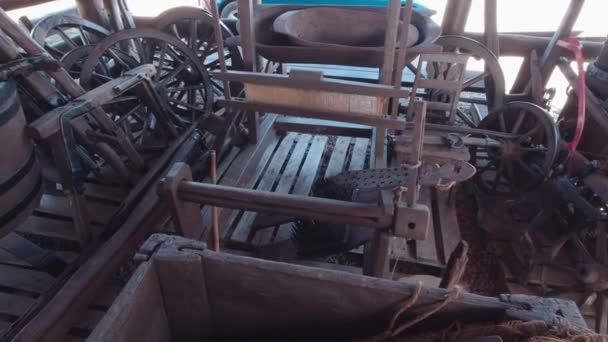 Vintage Weaving Loom — Stock Video