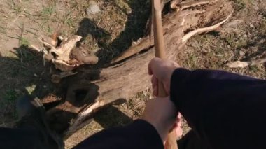 Ağaç Kesen Eller Yavaş Hareket