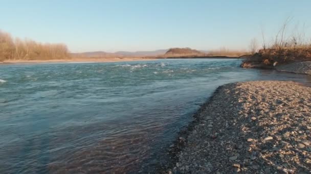 River Flow And Pebbles Slow Motion — Vídeo de Stock