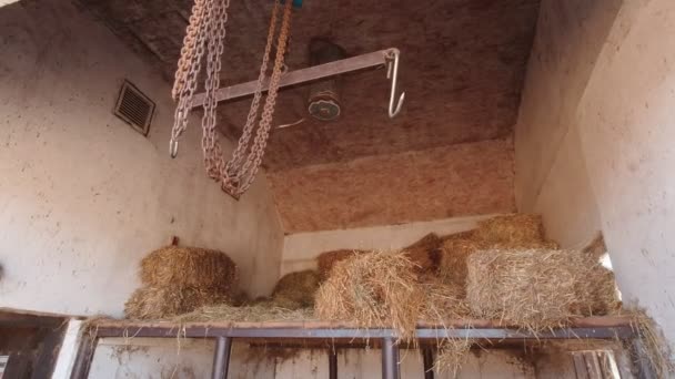 Haystacks In The Barn — Stockvideo