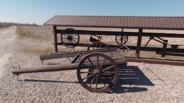 Stary drewniany wózek — Wideo stockowe