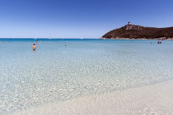 Pláž v blízkosti villa simius Itálie Sardinie — Stock fotografie