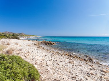 Peyzaj bidda rosa beach orosei Körfez'in sardinia ita