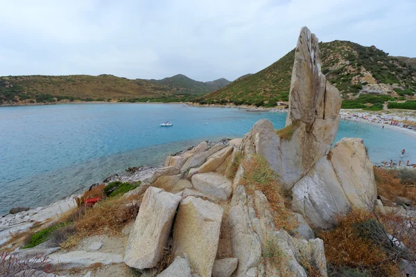 Praia perto de Villa Simius Sardenha Itália — Fotografia de Stock