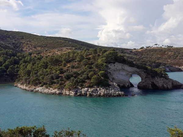 Paisagem da costa de Gargano Apúlia Italia — Fotografia de Stock