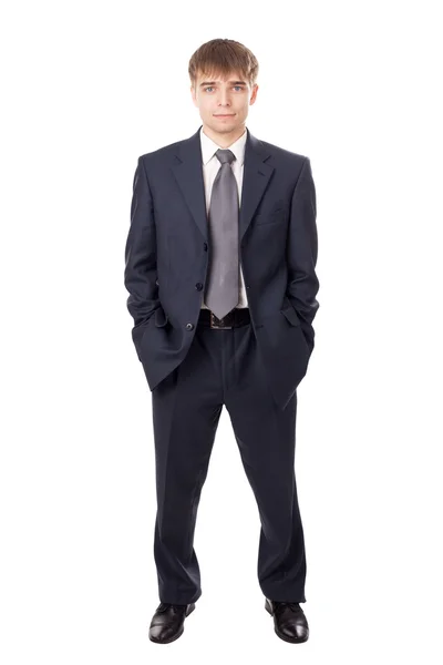 Young smiling businessman isolated on white background — Stock Photo, Image