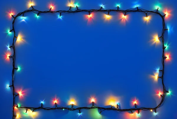 Christmas lights frame — Stock Photo, Image