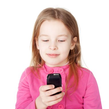 cep telefonu ile küçük kız