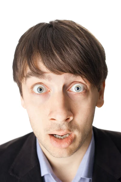 Emotional portrait of surprised man — Stock Photo, Image