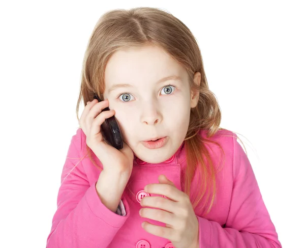 Little girl with cell phone — Stock Photo, Image