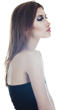 şehvetli kadın beyaz zemin üzerine