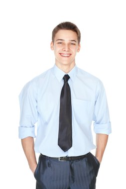 genç gülümseyen başarılı işadamı portresi