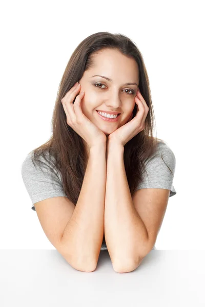 Portrait of pretty young brunette woman — Stock Photo, Image