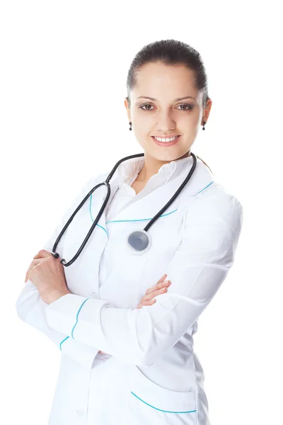Portrait of young smiling woman doctor — Stock Photo, Image