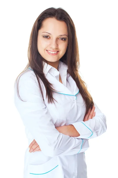 Молодая улыбающаяся женщина-врач — стоковое фото