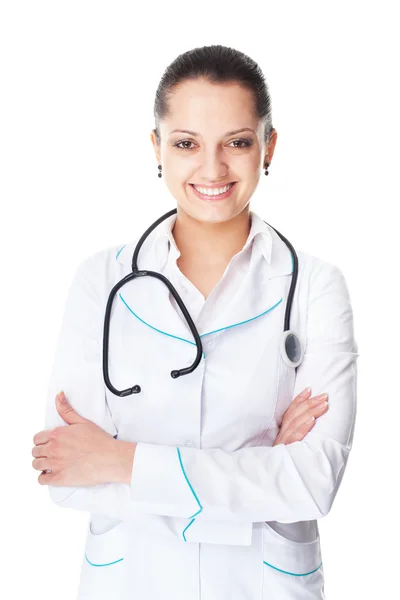 Portrait of young smiling female doctor — Stock Photo, Image
