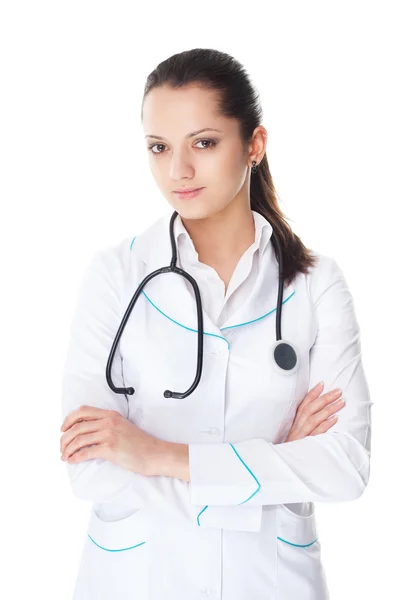 Retrato de jovem sorridente médico feminino — Fotografia de Stock