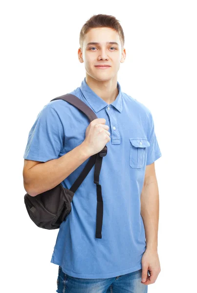 Étudiant souriant avec sac à dos — Photo