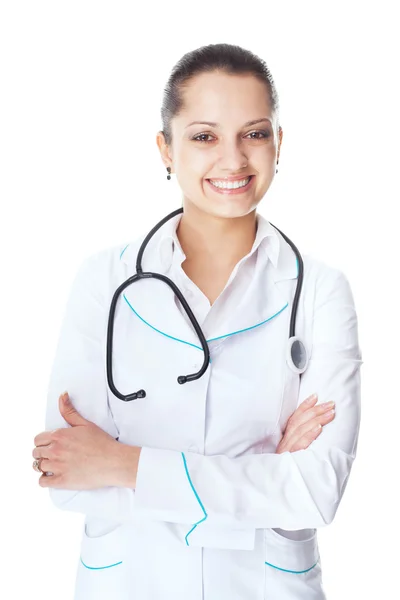 Portret młodego lekarza uśmiechający się kobieta — Zdjęcie stockowe