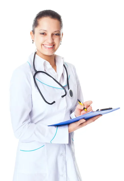 Portrait of young smiling female doctor Stock Photo