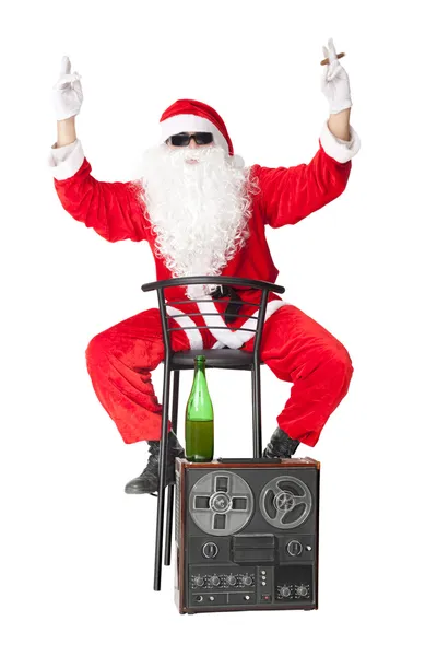 Papá Noel divirtiéndose en la fiesta — Foto de Stock