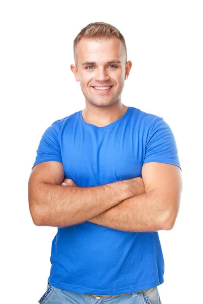 Hombre sonriente aislado sobre fondo blanco —  Fotos de Stock