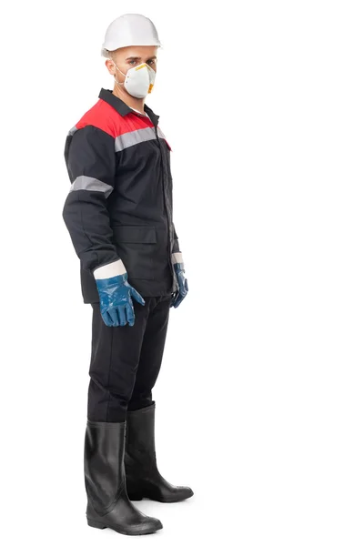Pracovník nosit bezpečnostní ochranné zařízení — Stock fotografie