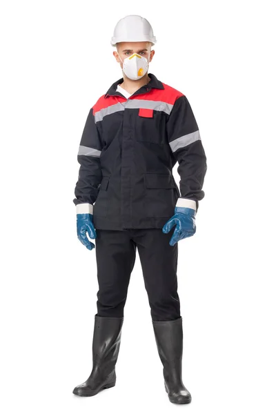 Werknemer dragen veiligheid beschermende uitrusting — Stockfoto