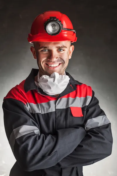 Mineiro de carvão sorridente — Fotografia de Stock