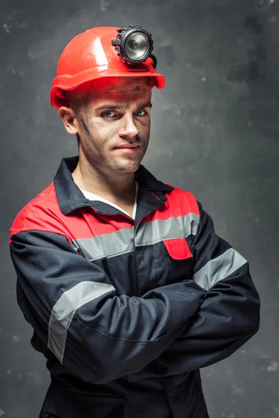 Portrét horník — Stock fotografie