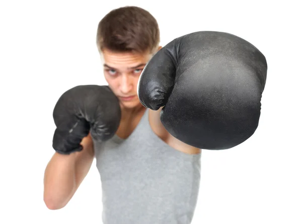 Retrato de joven boxeador —  Fotos de Stock