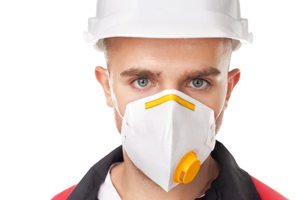 Young worker wearing safety protective gear Stock Image