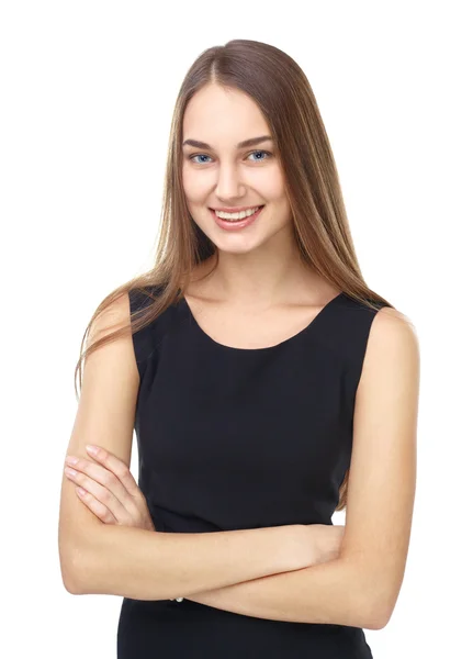 Portrait of beautiful young smiling woman — Stock Photo, Image