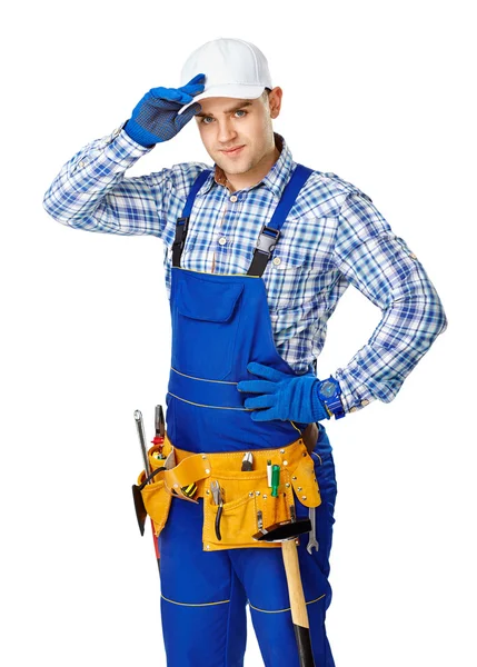 Jovem trabalhador da construção masculina — Fotografia de Stock