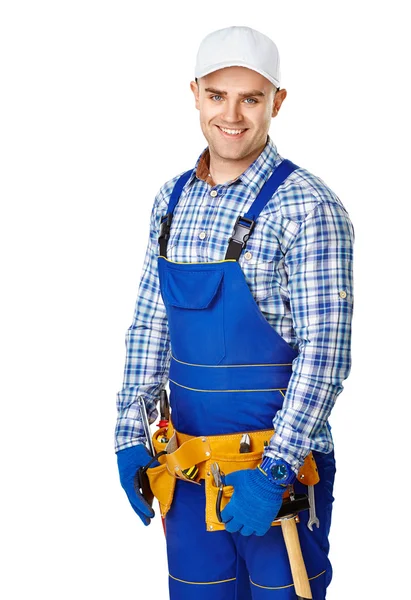 Happy young male construction worker — Stock Photo, Image