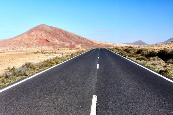 Empty highway asphalt road and mountain landscape Stock Image