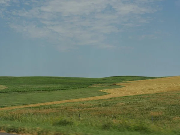 Terreni Agricoli Dolci Pendii Lungo Highway Nel Dakota Del Sud — Foto Stock