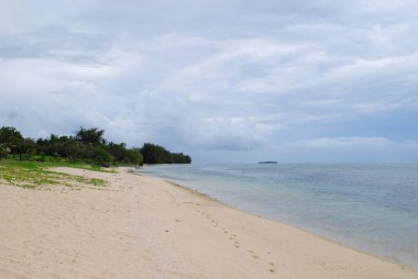 Saipan, Kuzey Mariana Adaları 'ndaki güzel beyaz kumlu Mikro Kumsal
