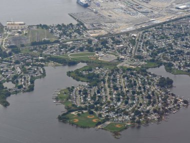Baltimore limanı, hava manzarası, Maryland. 