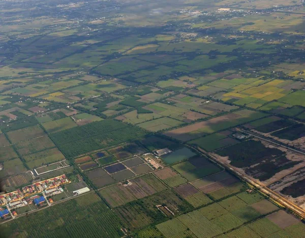 Широкая Воздушная Съемка Расовых Полей Приближающихся Хошимину Вьетнам Малайзии — стоковое фото