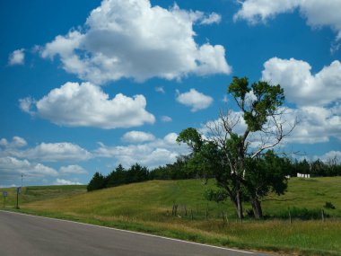 ABD Otoyolu 183 Nebraska 'daki manzara manzarası.